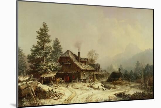 The Old Mill in Winter-Eugène Boudin-Mounted Giclee Print