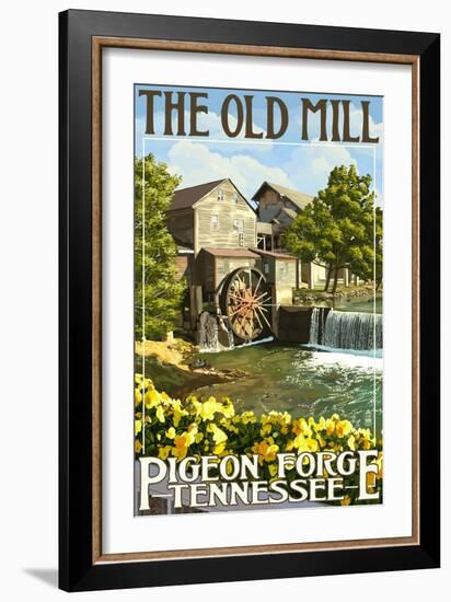 The Old Mill - Pigeon Forge, Tennessee-Lantern Press-Framed Art Print