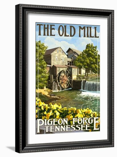 The Old Mill - Pigeon Forge, Tennessee-Lantern Press-Framed Premium Giclee Print