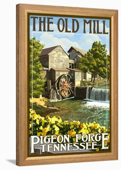 The Old Mill - Pigeon Forge, Tennessee-Lantern Press-Framed Stretched Canvas