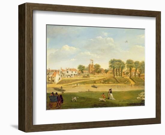 The Old Parish Church and Village, Hampton-On-Thames, Middlesex (Oil on Panel)-English-Framed Giclee Print