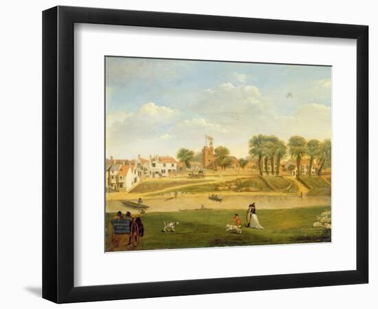 The Old Parish Church and Village, Hampton-On-Thames, Middlesex (Oil on Panel)-English-Framed Giclee Print