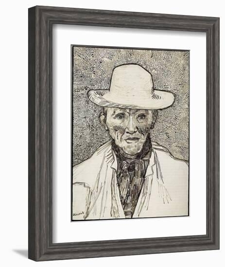 The Old Peasant Patience Escalier-Vincent van Gogh-Framed Giclee Print