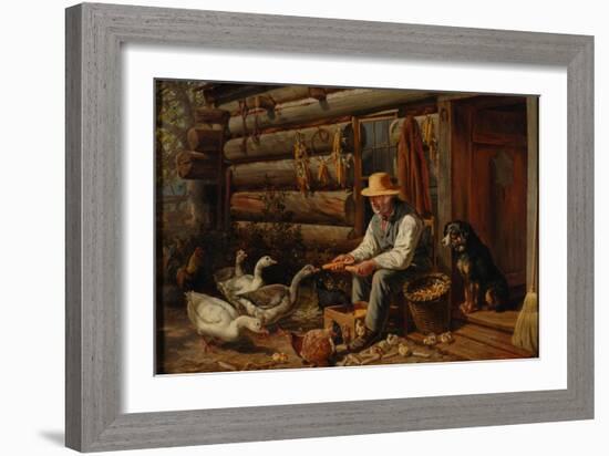 The Old Pioneer: Uncle Dan and His Pets, 1878-Arthur Fitzwilliam Tait-Framed Giclee Print