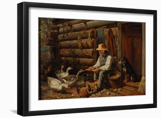 The Old Pioneer: Uncle Dan and His Pets, 1878-Arthur Fitzwilliam Tait-Framed Giclee Print