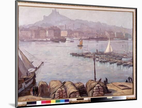 The Old Port of Marseille and Notre Dame De La Garde (Notre-Dame-De-La-Garde), also Called the Good-Emile Bernard-Mounted Giclee Print