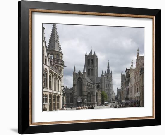 The Old Post Office on the Left, St. Nickolas Church and the Belfry Beyond, Ghent, Belgium, Europe-James Emmerson-Framed Photographic Print