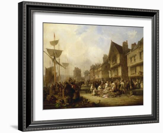 The Old Quayside, Newcastle, 1838-Henry Perlee Parker-Framed Giclee Print