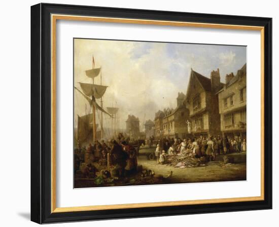 The Old Quayside, Newcastle, 1838-Henry Perlee Parker-Framed Giclee Print