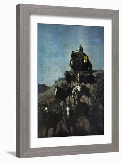 The Old Stage Coach of the Plains-Frederic Sackrider Remington-Framed Art Print