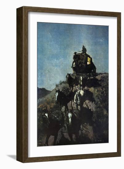 The Old Stage Coach of the Plains-Frederic Sackrider Remington-Framed Art Print