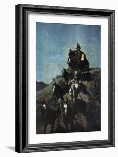 The Old Stage Coach of the Plains-Frederic Sackrider Remington-Framed Art Print