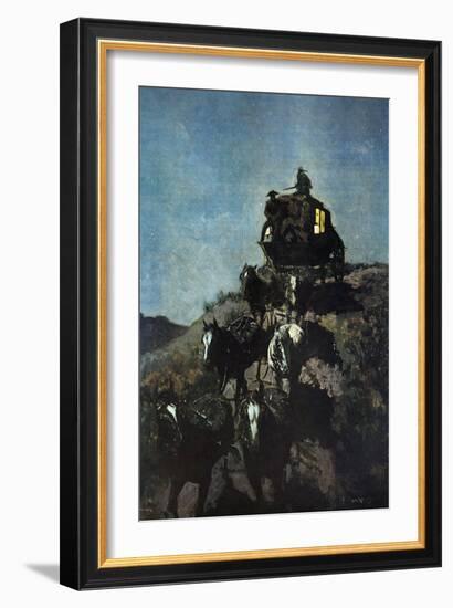 The Old Stage Coach of the Plains-Frederic Sackrider Remington-Framed Art Print