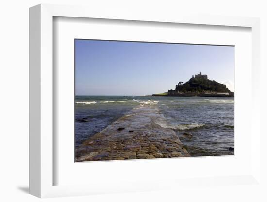 The Old Stone Causeway Leading to St. Michaels Mount Submerged by the Incoming Tide-Simon Montgomery-Framed Photographic Print