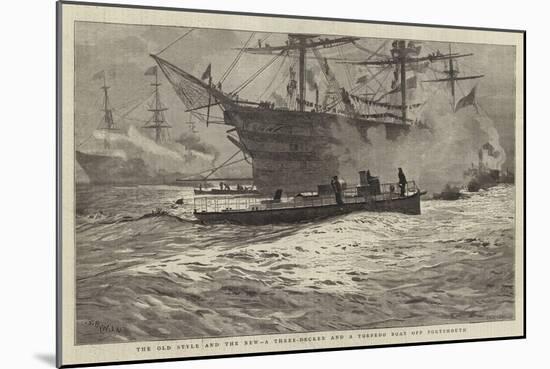 The Old Style and the New, a Three-Decker and a Torpedo Boat Off Portsmouth-William Lionel Wyllie-Mounted Giclee Print