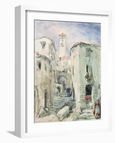 The Old Tower at Cannes, 1870-William 'Crimea' Simpson-Framed Giclee Print