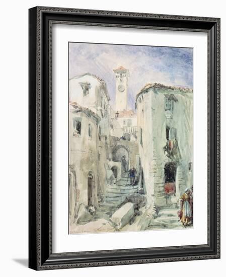 The Old Tower at Cannes, 1870-William 'Crimea' Simpson-Framed Giclee Print