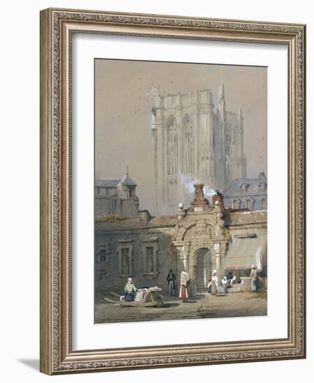 The Old Tower, Cologne Cathedral (Watercolour Heightened with White Bodycolour)-Samuel Prout-Framed Giclee Print