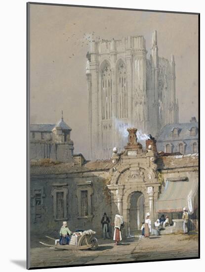 The Old Tower, Cologne Cathedral (Watercolour Heightened with White Bodycolour)-Samuel Prout-Mounted Giclee Print