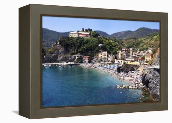 The Old Town Beach at Monterosso Al Mare from the Cinque Terre Coastal Path-Mark Sunderland-Framed Premier Image Canvas