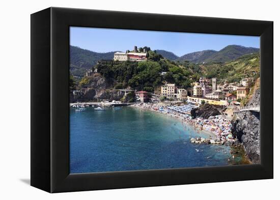 The Old Town Beach at Monterosso Al Mare from the Cinque Terre Coastal Path-Mark Sunderland-Framed Premier Image Canvas