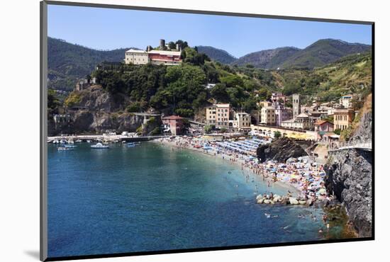 The Old Town Beach at Monterosso Al Mare from the Cinque Terre Coastal Path-Mark Sunderland-Mounted Photographic Print