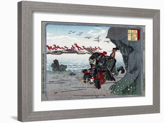 The Old Warrior Kumagai Naozane Killing the Young Taira no Atsumori, Japanese Wood-Cut Print-Lantern Press-Framed Art Print