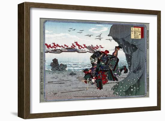The Old Warrior Kumagai Naozane Killing the Young Taira no Atsumori, Japanese Wood-Cut Print-Lantern Press-Framed Art Print