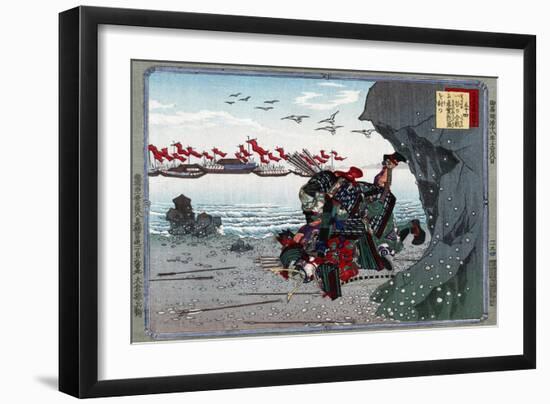 The Old Warrior Kumagai Naozane Killing the Young Taira no Atsumori, Japanese Wood-Cut Print-Lantern Press-Framed Art Print