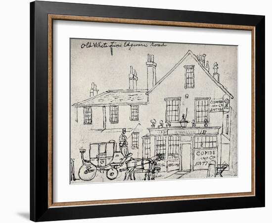 'The Old White Lion, Edgware Road', c1821-James Pollard-Framed Giclee Print