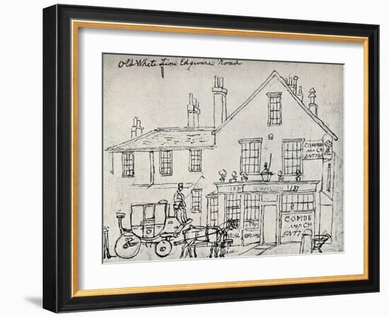 'The Old White Lion, Edgware Road', c1821-James Pollard-Framed Giclee Print