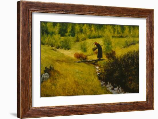 The old woman wife by the stream, 1899-Theodor Severin Kittelsen-Framed Giclee Print