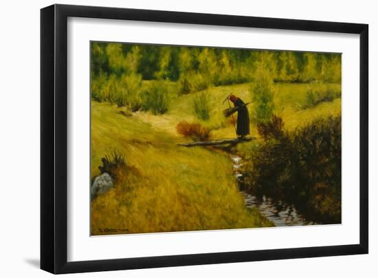The old woman wife by the stream, 1899-Theodor Severin Kittelsen-Framed Giclee Print