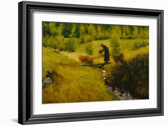 The old woman wife by the stream, 1899-Theodor Severin Kittelsen-Framed Giclee Print