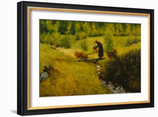 The old woman wife by the stream, 1899-Theodor Severin Kittelsen-Framed Giclee Print