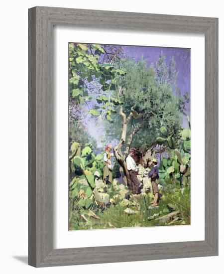 The Olive Harvest, 1884 by Peder Monsted-Peder Monsted-Framed Giclee Print