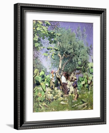 The Olive Harvest, 1884 by Peder Monsted-Peder Monsted-Framed Giclee Print