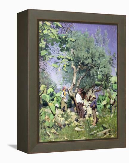 The Olive Harvest, 1884 by Peder Monsted-Peder Monsted-Framed Premier Image Canvas