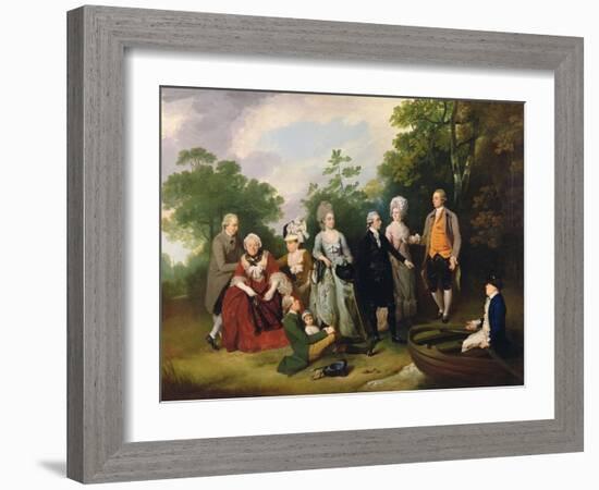 The Oliver and Ward Families in a Garden, C.1788-Francis Wheatley-Framed Giclee Print