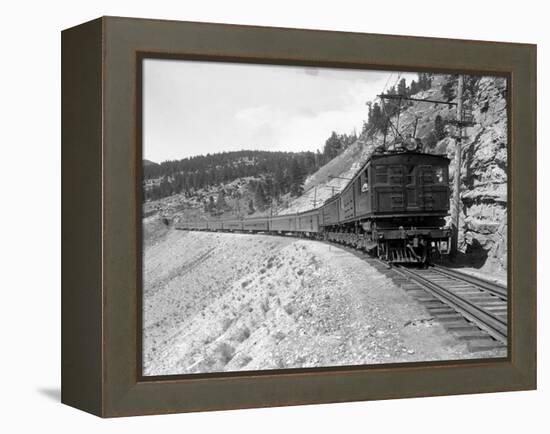 The Olympian, Electric Train in Montana Canyon, 1916-Ashael Curtis-Framed Premier Image Canvas