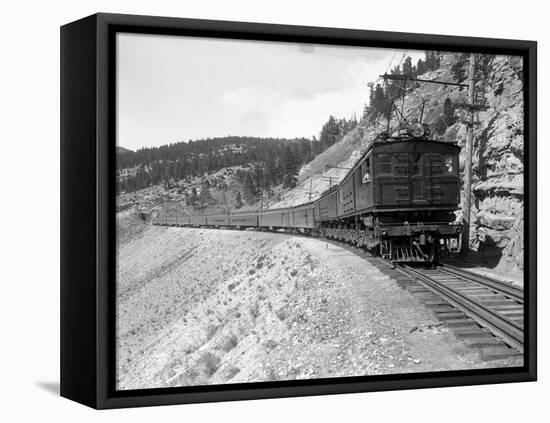 The Olympian, Electric Train in Montana Canyon, 1916-Ashael Curtis-Framed Premier Image Canvas