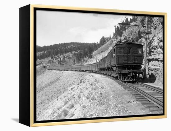 The Olympian, Electric Train in Montana Canyon, 1916-Ashael Curtis-Framed Premier Image Canvas