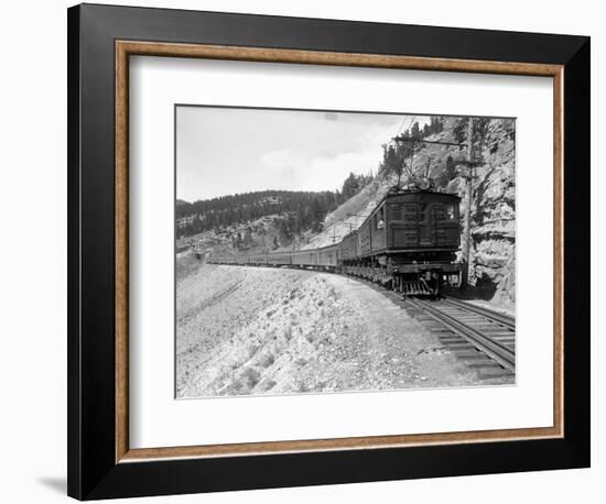 The Olympian, Electric Train in Montana Canyon, 1916-Ashael Curtis-Framed Giclee Print