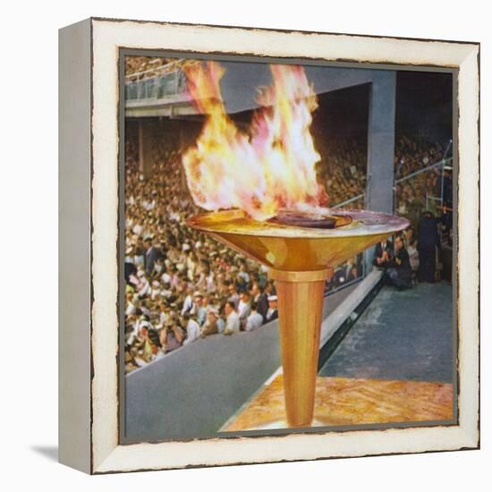 The Olympic Flame at the 1956 Melbourne Olympics-null-Framed Premier Image Canvas
