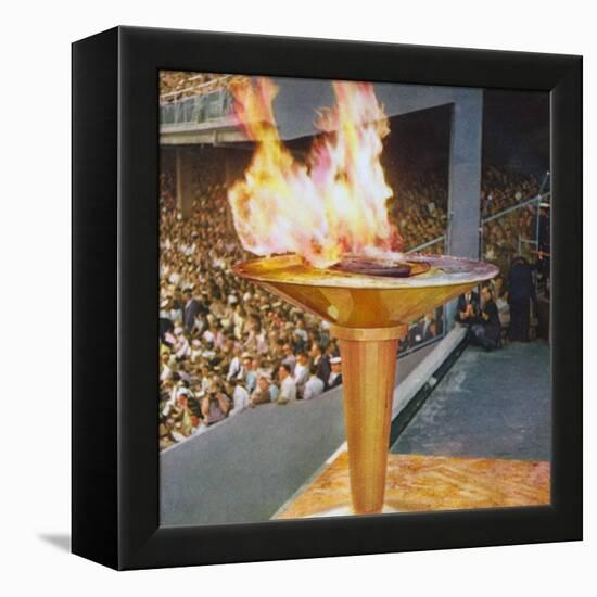 The Olympic Flame at the 1956 Melbourne Olympics-null-Framed Premier Image Canvas