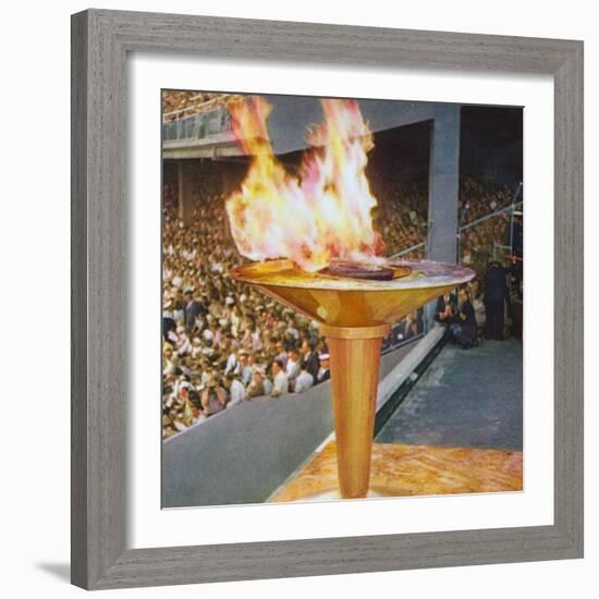 The Olympic Flame at the 1956 Melbourne Olympics-null-Framed Photographic Print