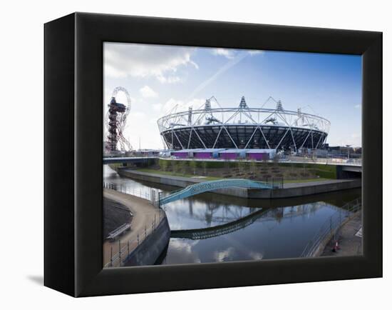 The Olympic Stadium with the Arcelor Mittal Orbit and the River Lee, London, England, UK-Mark Chivers-Framed Premier Image Canvas