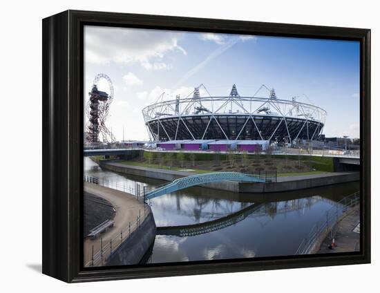 The Olympic Stadium with the Arcelor Mittal Orbit and the River Lee, London, England, UK-Mark Chivers-Framed Premier Image Canvas