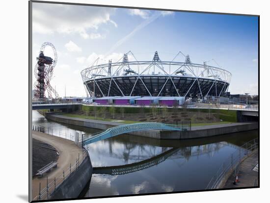 The Olympic Stadium with the Arcelor Mittal Orbit and the River Lee, London, England, UK-Mark Chivers-Mounted Photographic Print