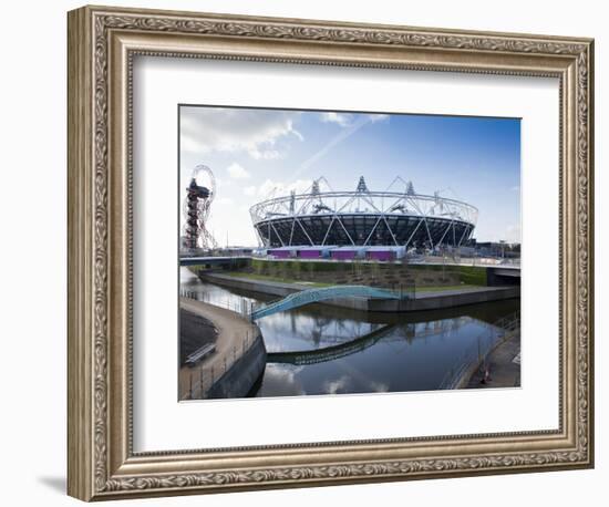 The Olympic Stadium with the Arcelor Mittal Orbit and the River Lee, London, England, UK-Mark Chivers-Framed Photographic Print